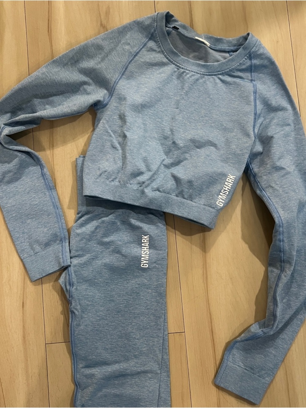Women’s Gymshark Blue Active Leggings & Crop Top Set